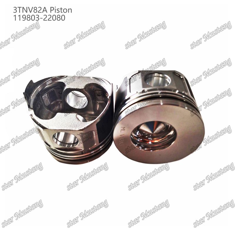 3TNV82A Piston With Pin for Yanmar Diesel Engine - Combustion Chamber 119802-22080