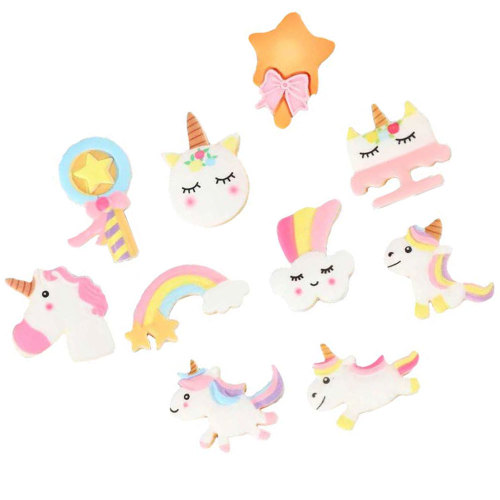 Flat Back Cartoon Unicorn Horse Rainbow Cloud Cabochon for Artificial DIY Craft Home Handmade Decor