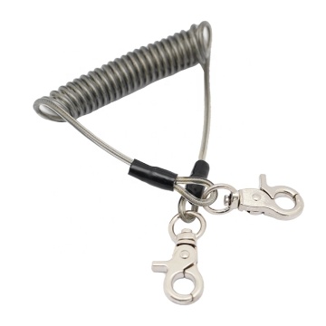Custom Stainless Wire Strand Factory Sale - 20KG/44LB 1.3M Coil Lanyard with Swivel