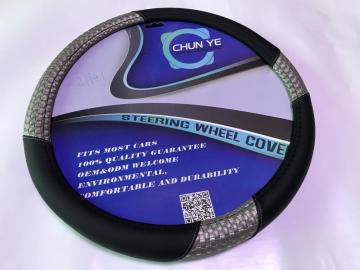 Promotional pu leather Auto car steering wheel cover