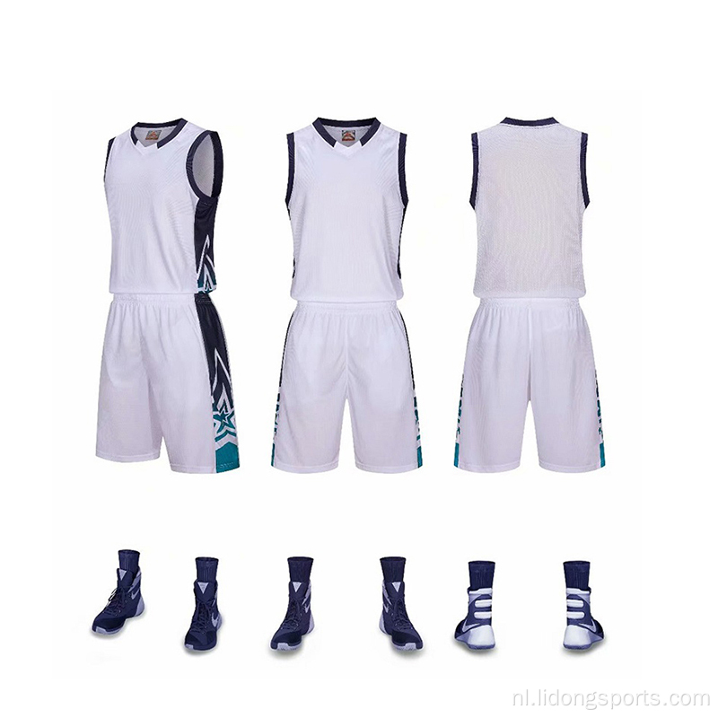 Snelle droge basketbalkleding aangepaste basketbaluniform set