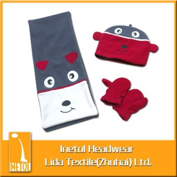 Cartoon Hat Scarf Gloves set