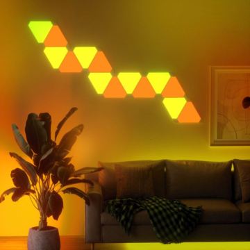 गेमिंग रूम के लिए वाईफाई ब्लूटूथ ऐप-नियंत्रित DIY एलईडी ट्रायंगल लाइट्स पैनल