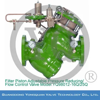 YQ98012-16/25Q Filter Piston Adjustable Pressure Reducing/Flow Control Valve , DN 40-300mm