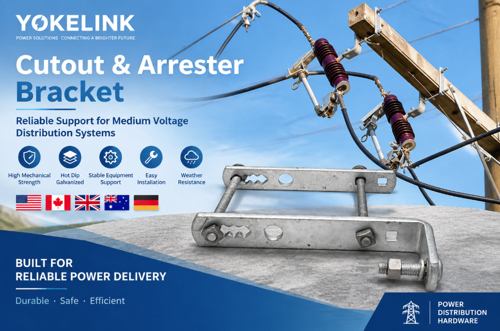 Cutout and Arrester Bracket HDG  Crossarm & Pole Mount 4