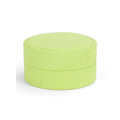 Colorful Round Shape Velvet Material Jewelry Boxes