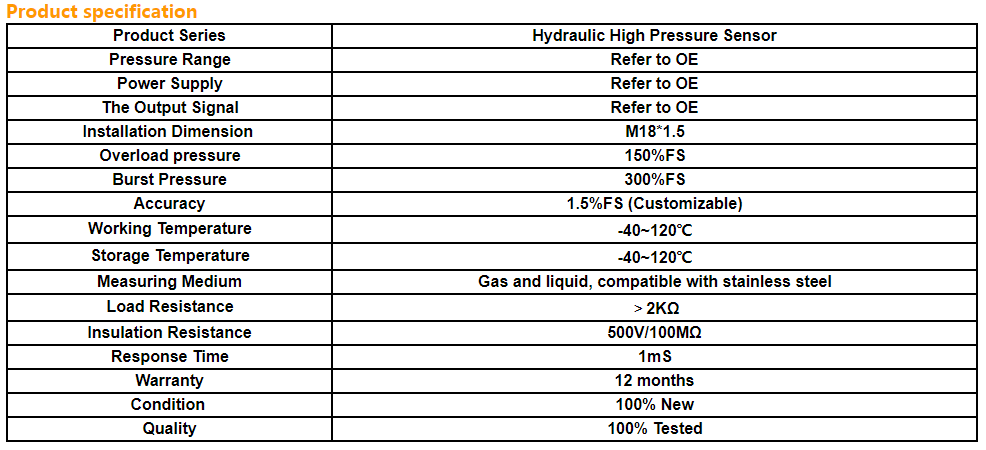 HM5501 Hydraulic pressure sensor