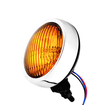 Custom Chrome Bezel 4.5" Motorcycle Headlight for Chopper & Cafe Racer