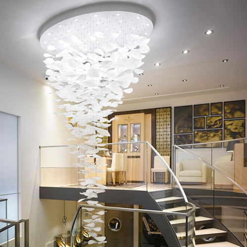 New design hotel lobby circular glass pendant lamp