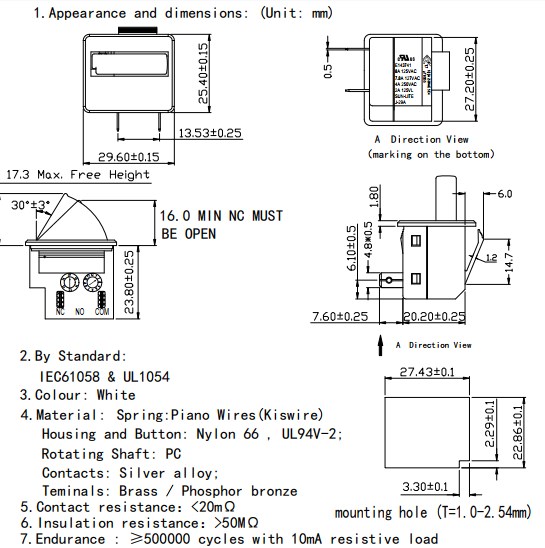 Refrigerator switch