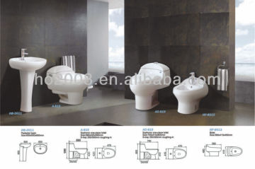 Bathroom Series/Sets Ceramic Sanitary Ware Pedestal Basin/Siphonic One Piece Toilet/Bidet (AC-815)
