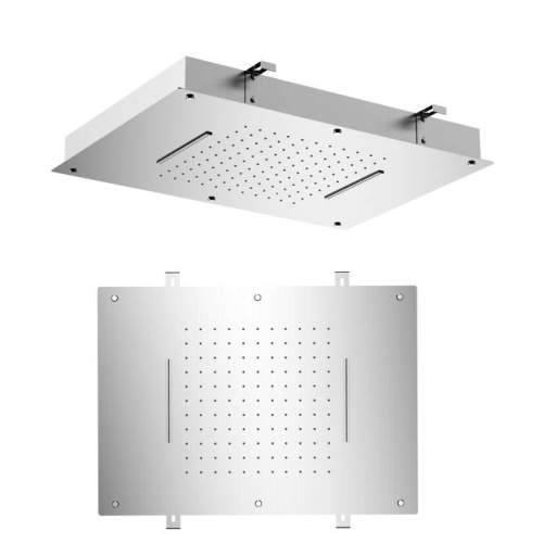 China Ceiling-mounted Square Shower Head with Rain+Waterfall Factory