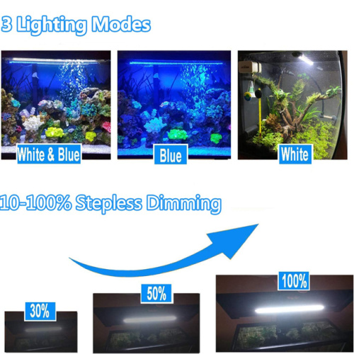 Fiskbehållare LED Submersible Aquarium Lamp med timer