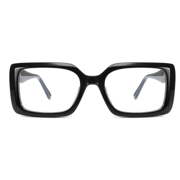 Vintage-Style Italian Designer Eyewear: Hand-Polished Acetate Rectangle Optic Frames for Men