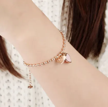 Stylish Titanium Heart String Bracelet