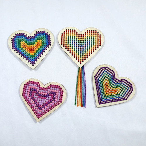 Kit de ponto cruz de arco -íris de amor