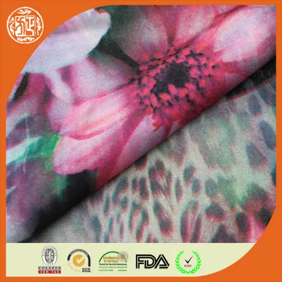 New designed heat transfer digital print swimwear fabric