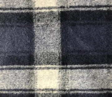 Tartan plaid knit fleece knitted wool fabric