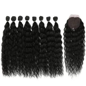 Wholesale Distributors of Synthetic Curly Sew-In Weaving Hair Extensions Bundles with Closures