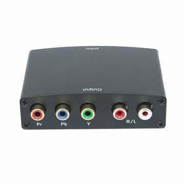 HDMI to YPbPr+R/L Audio Converter, Supports Analogue Video Output up to UXGA and 1,080p with 10-bit