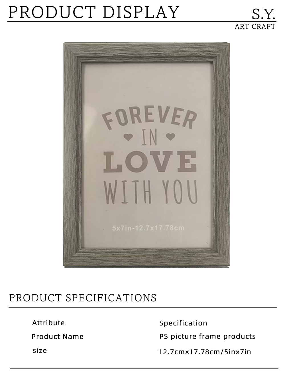Grey Wood-Grain PS Photo Frame x