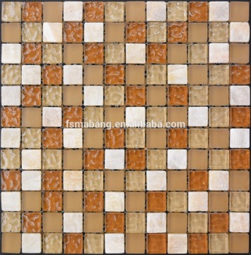 2016 Building wall materials crystal glass tile mosaic mix stone