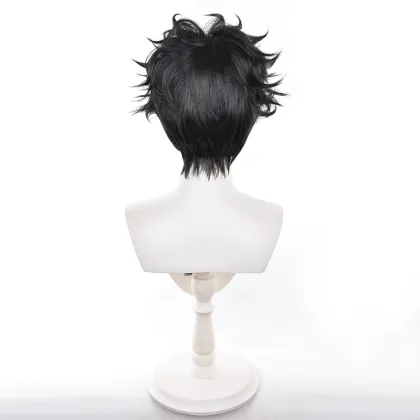 Men's 30cm Short Black Ken Takakura Cosplay Wigs - Dan Da Dan Wholesale