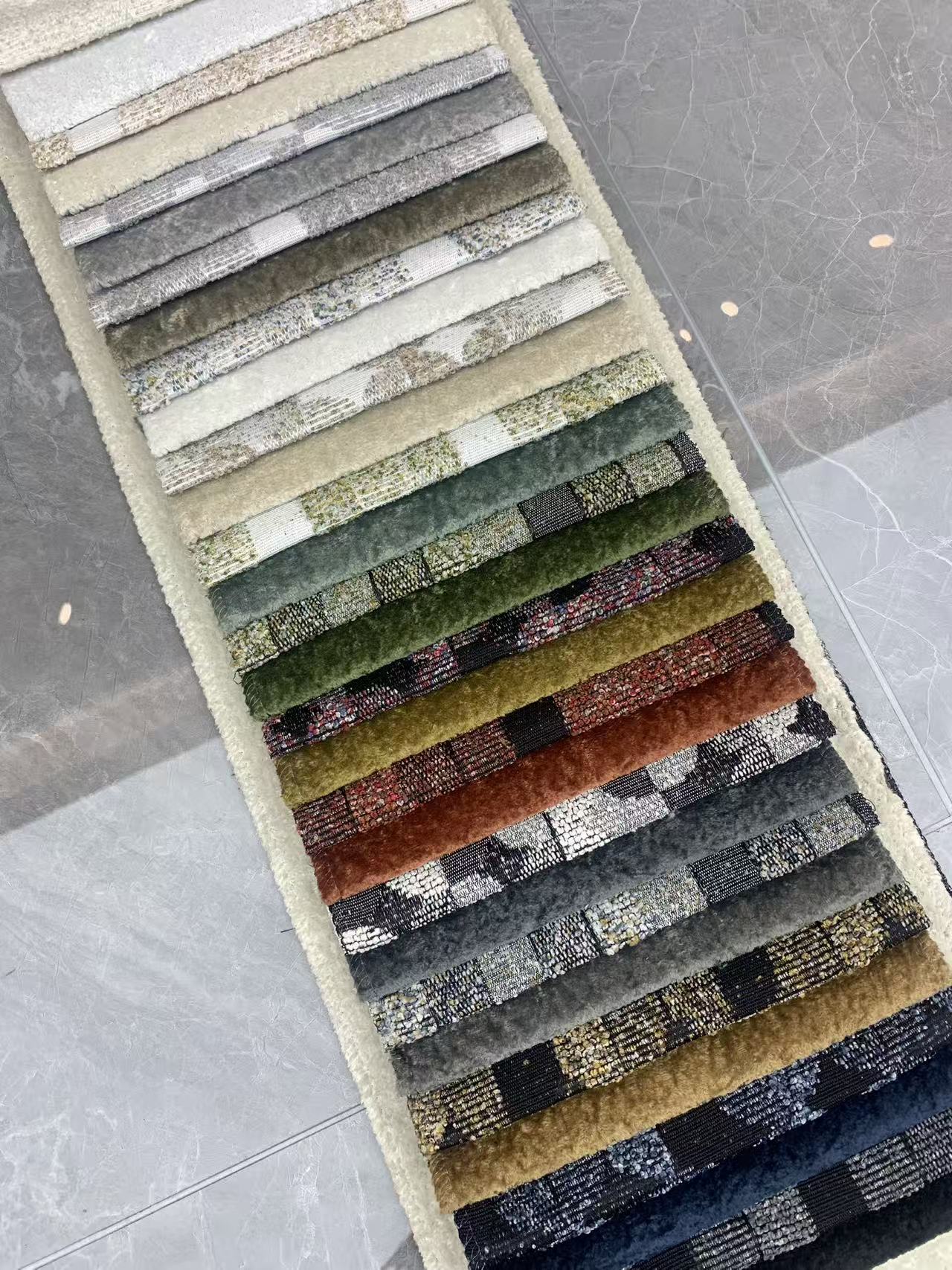 Geometric Patchwork Chenille Fabric Velvet Upholstery Fabric