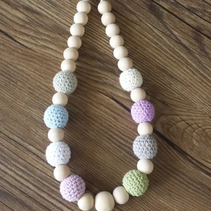 Baltic Amber Crochet Teething Necklace