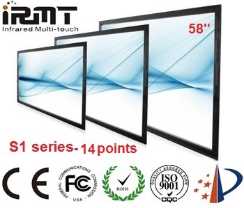 Hot sale! IR 14 touch points 58inch multi touch screen panel kit