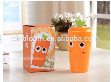 hot-selling creative cartoon carrot model ceramic mug with lid