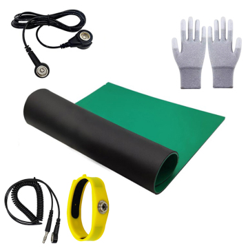 OEM Safe Matting Workbench Table Rubber Antistatic Sheet ESD Gloves Silicone Band Grounding Cord for Electronic Industry