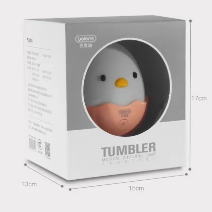 Beiens Tumbler Dynamic Balance Musical Chicken Rattles Roly-poly Teether Flashing Rattle Toy for Baby's Early Educational