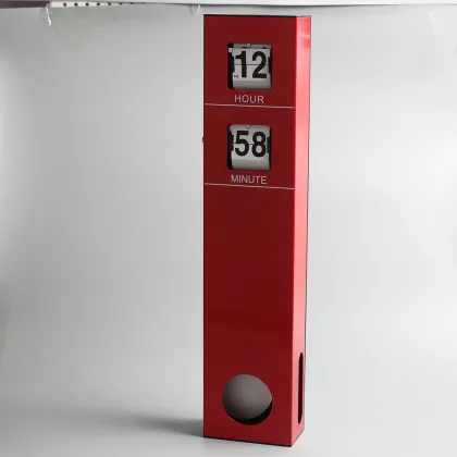 Red Long Pendulum Hanging Flip Clock