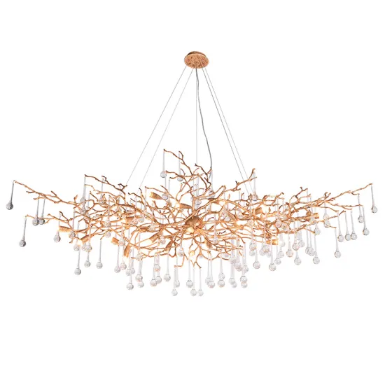 Luxury Gold Tree Branch Copper LED Chandelier