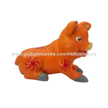 Plastic flocking animal toys for gift, safe material and good price