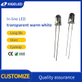 In-line LED 5mm transparent white hair warm white