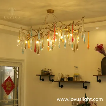 Colorful custom crystal chandelier Villa small custom creative chandelier