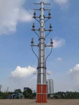 送電線用の高圧多角形管状/円錐形電気鋼電柱