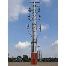 138KV Q345 Steel ເສົາໄຟຟ້າສໍາລັບສາຍສົ່ງໄຟຟ້າ