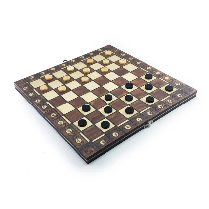 Super Magnetic Wooden Chess Backgammon Checkers 3 in 1 Chess Game Ancient Chess Travel Chess Set Wooden Chess Piece Chessboard