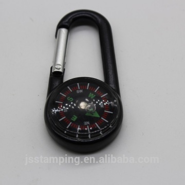 cheap price aluminum carabiner spring locking carabiner keychain with compass