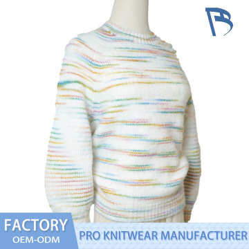 Pastel Striped Knit Sweater for Women