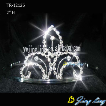 Coronas de diamante de imitación barata de novia Tiara TR-12126
