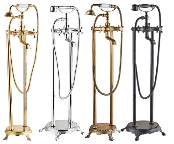 Telephone Shape Floor Mount Brass Shower set Mixer