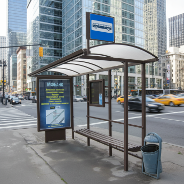 Outdoor-Buswartehäuschen, moderne Stadtmöbel, wetterfeste Transit-Wartestation aus Stahl mit Sitzbank, maßgeschneiderte öffentliche Bushaltestelle