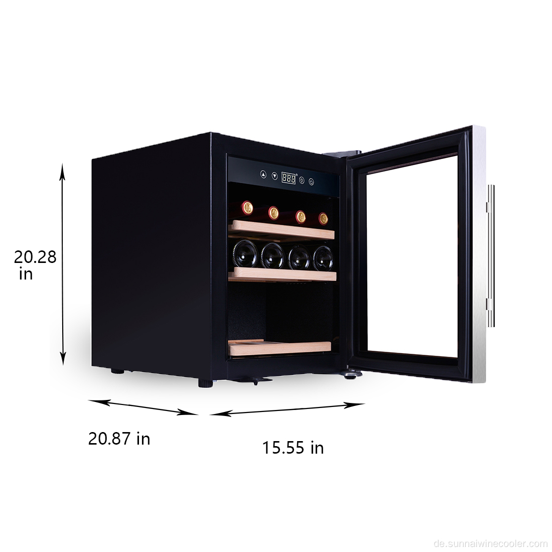 Kommerzieller schwarzer Weinkühler Kühlschrank