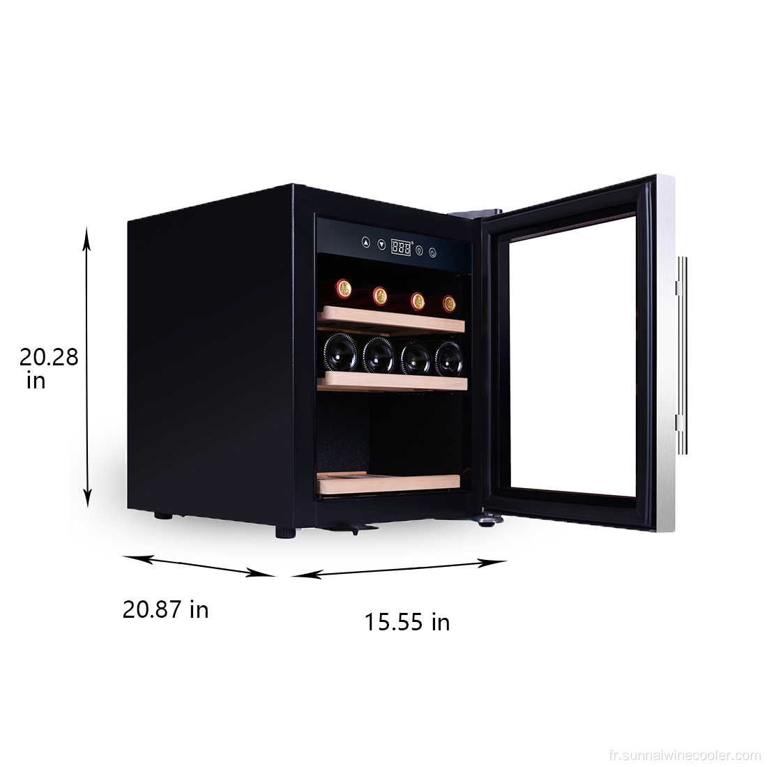 Cabinet de réfrigérateur à vin noir commercial