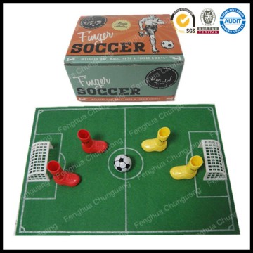 Mini promotional customized logo design desktop plastic mini table soccer finnger touch game set for kid and adult in color box