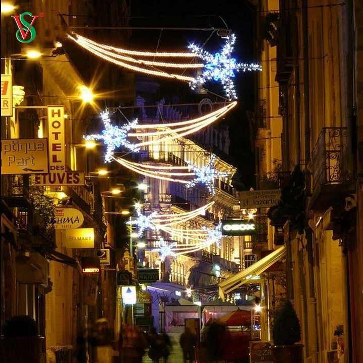 Outdoor Street Motif Light Led Christmas Snowflake Rope